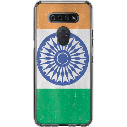 India Flag Distressed LG K51/Q51 Clear Case
