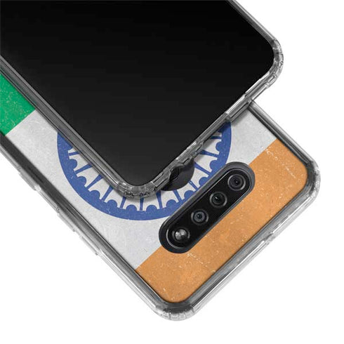 India Flag Distressed LG K51/Q51 Clear Case