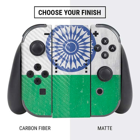 India Flag Distressed Nintendo Switch Bundle Skin
