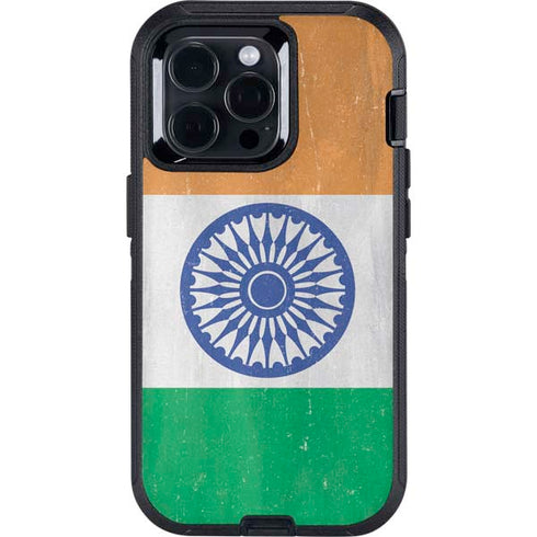 India Flag Distressed Otterbox Defender iPhone Skin
