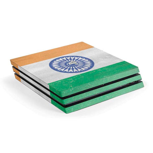 India Flag Distressed PS4 Pro Console Skin