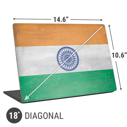 India Flag Distressed Universal Laptop 18in (14.6 x 10.6in) Skin
