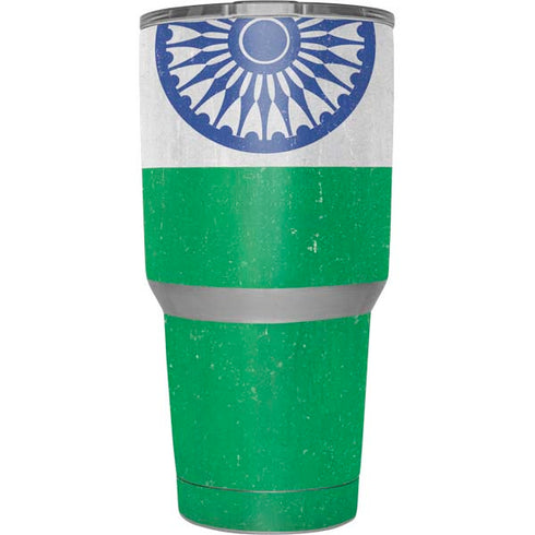 India Flag Distressed Yeti 30oz Rambler Tumbler Skin