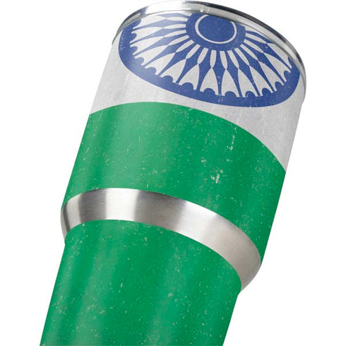 India Flag Distressed Yeti 30oz Rambler Tumbler Skin