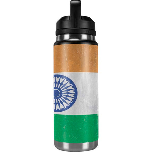 India Flag Distressed YETI Rambler 26oz Bottle Skin