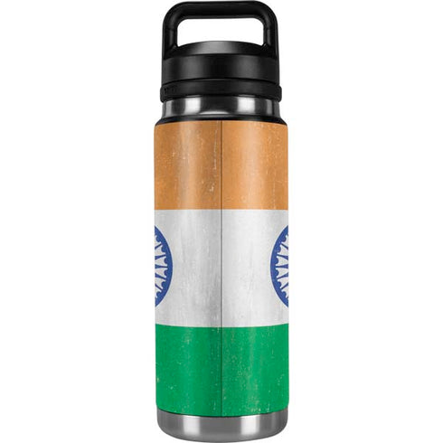 India Flag Distressed YETI Rambler 26oz Bottle Skin