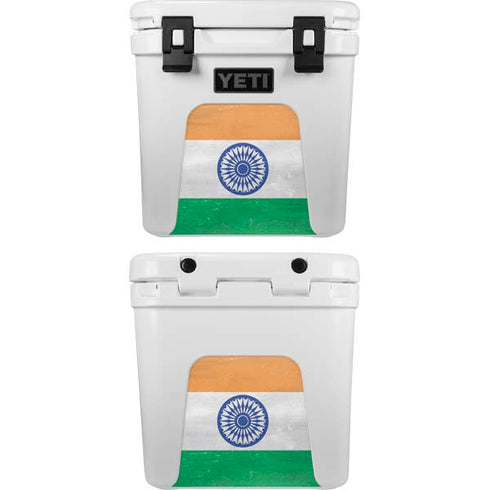 India Flag Distressed YETI Roadie 24 Hard Cooler Skin