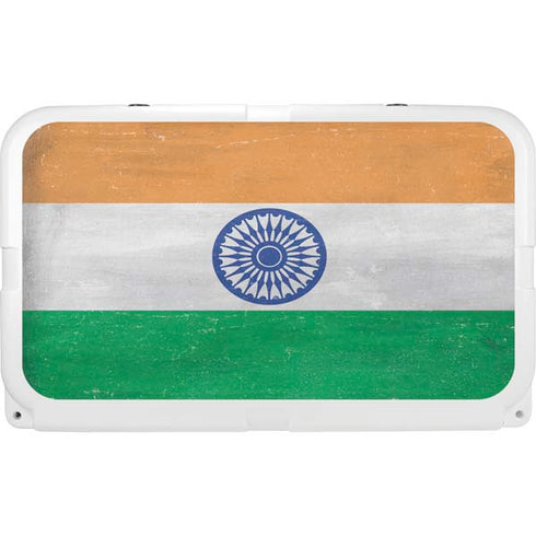 India Flag Distressed YETI Tundra 45 Hard Cooler Skin
