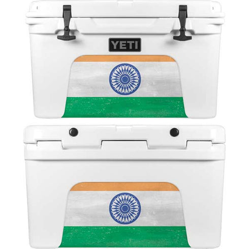 India Flag Distressed YETI Tundra 45 Hard Cooler Skin