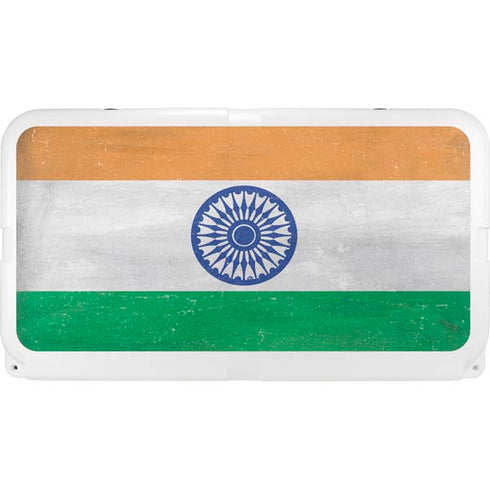 India Flag Distressed YETI Tundra 65 Hard Cooler Skin