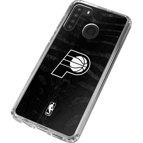NBA Indiana Pacers Black Animal Print Galaxy A21 Clear Case