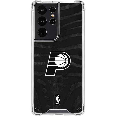 NBA Indiana Pacers Black Animal Print Galaxy S21 Ultra 5G Clear Case