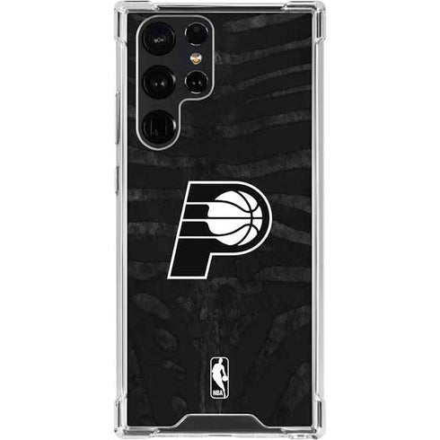 NBA Indiana Pacers Black Animal Print Galaxy S24 Ultra Clear Case