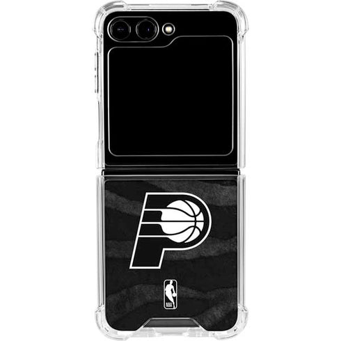 NBA Indiana Pacers Black Animal Print Galaxy Z Flip5 5G Clear Case