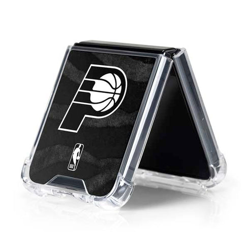 NBA Indiana Pacers Black Animal Print Galaxy Z Flip5 5G Clear Case