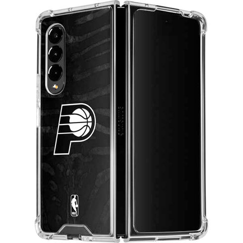 NBA Indiana Pacers Black Animal Print Galaxy Z Fold4 5G Clear Case
