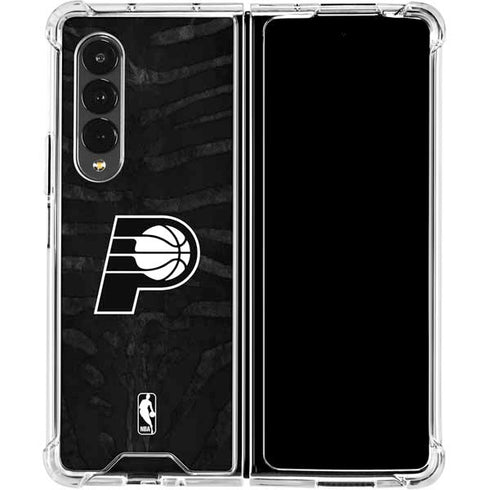 NBA Indiana Pacers Black Animal Print Galaxy Z Fold4 5G Clear Case