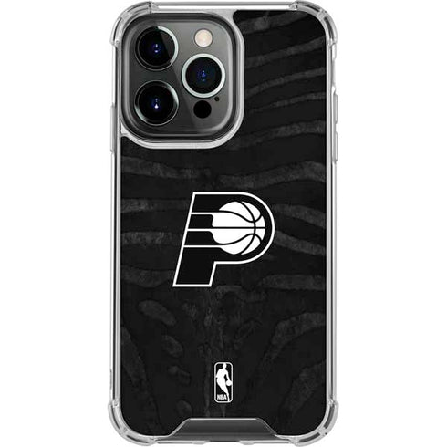 NBA Indiana Pacers Black Animal Print iPhone 14 Pro Clear Case