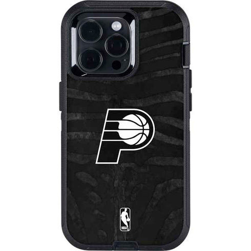 NBA Indiana Pacers Black Animal Print Otterbox Defender iPhone Skin