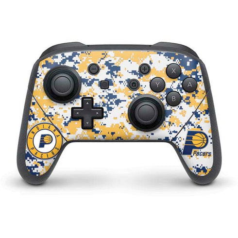 NBA Indiana Pacers Digi Camo Nintendo Switch Pro Controller Skin