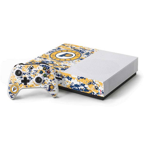 NBA Indiana Pacers Digi Camo Xbox One S Console and Controller Bundle Skin