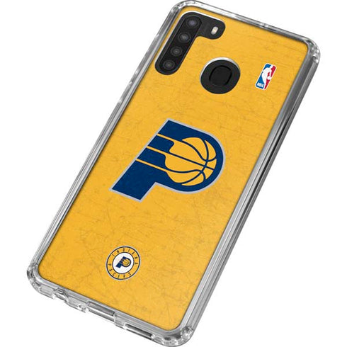 NBA Indiana Pacers Distressed Galaxy A21 Clear Case