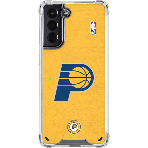 NBA Indiana Pacers Distressed Galaxy S21 5G Clear Case