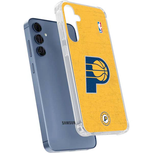 NBA Indiana Pacers Distressed Galaxy S24 Clear Case