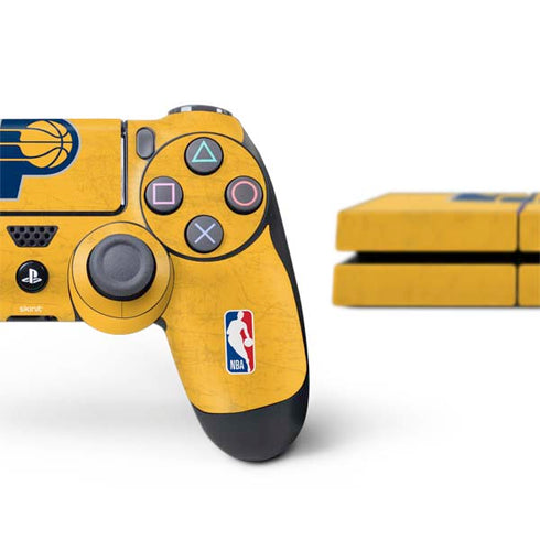 NBA Indiana Pacers Distressed PS4 Console and Controller Bundle Skin