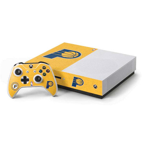 NBA Indiana Pacers Distressed Xbox One S Console and Controller Bundle Skin