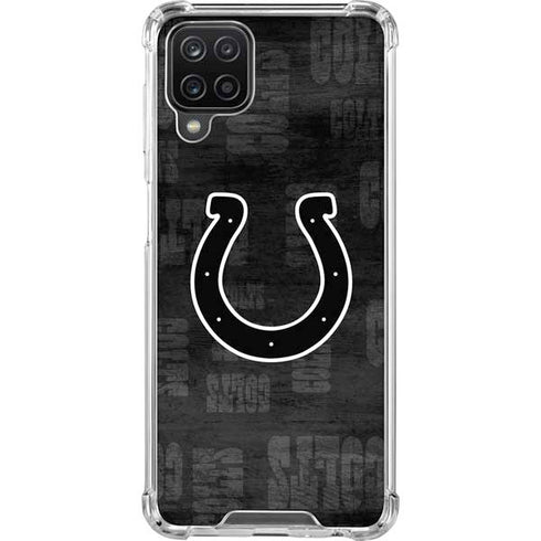NFL Indianapolis Colts Black & White Galaxy A12 Clear Case