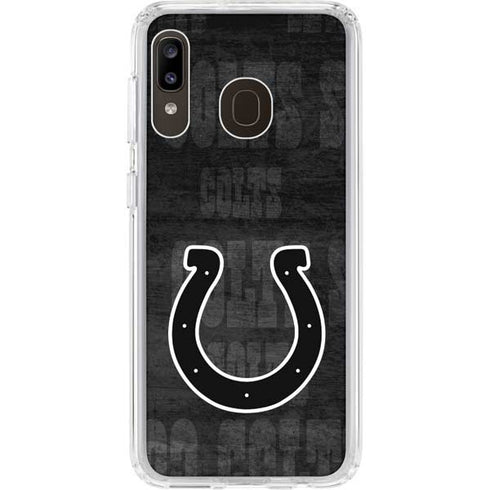 NFL Indianapolis Colts Black & White Galaxy A20 Clear Case
