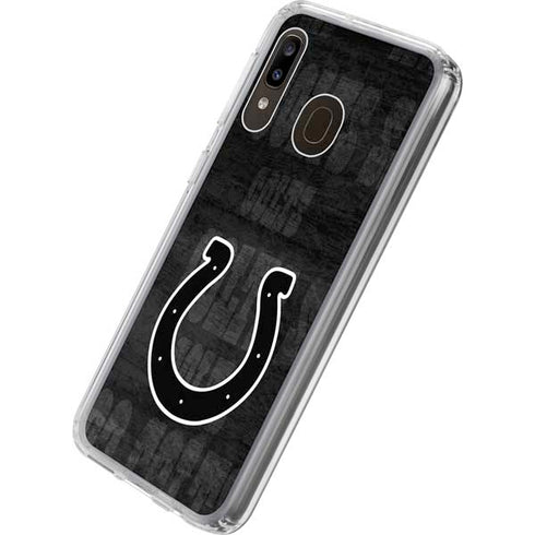 NFL Indianapolis Colts Black & White Galaxy A20 Clear Case