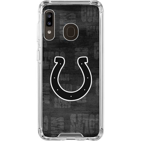 NFL Indianapolis Colts Black & White Galaxy A30 Clear Case