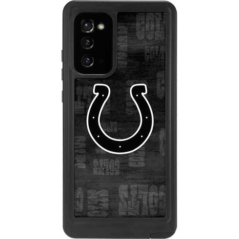 NFL Indianapolis Colts Black & White Galaxy Note20 5G Waterproof Case