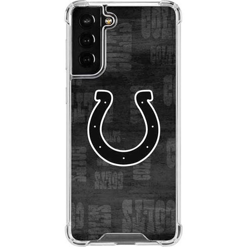 NFL Indianapolis Colts Black & White Galaxy S21 FE Clear Case