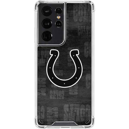 NFL Indianapolis Colts Black & White Galaxy S21 Ultra 5G Clear Case