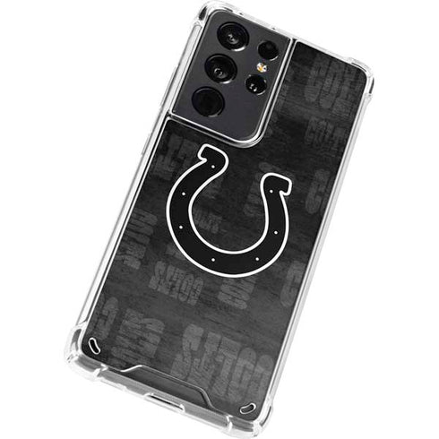 NFL Indianapolis Colts Black & White Galaxy S21 Ultra 5G Clear Case