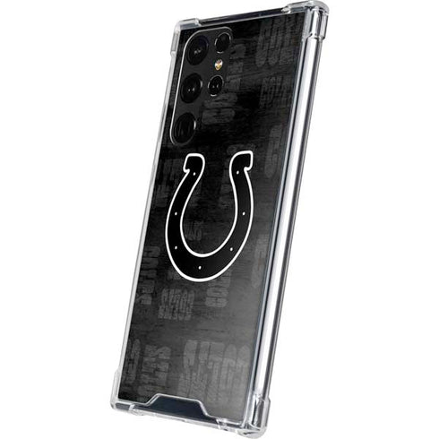 NFL Indianapolis Colts Black & White Galaxy S22 Ultra Clear Case