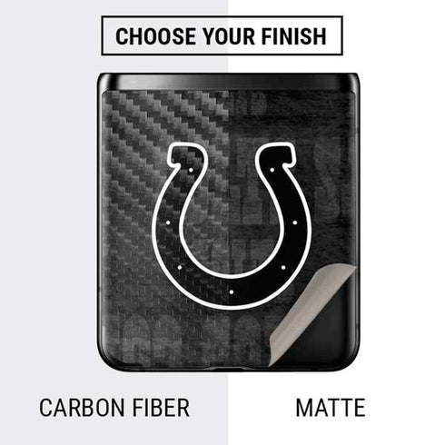 NFL Indianapolis Colts Black & White Galaxy Z Flip Skin