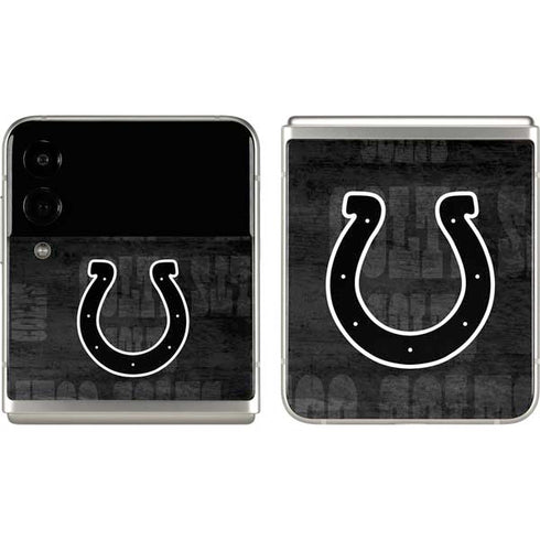 NFL Indianapolis Colts Black & White Galaxy Z Flip3 5G Skin