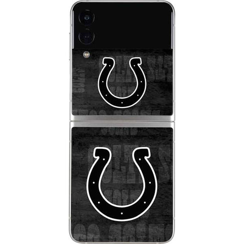 NFL Indianapolis Colts Black & White Galaxy Z Flip3 5G Skin