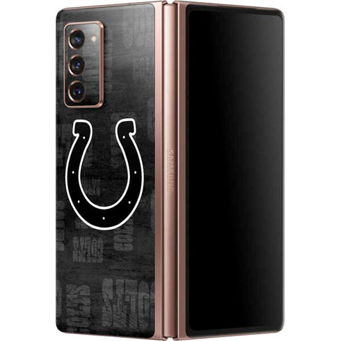 NFL Indianapolis Colts Black & White Galaxy Z Fold2 5G Skin
