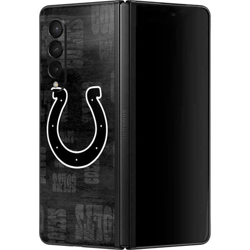 NFL Indianapolis Colts Black & White Galaxy Z Fold3 5G Skin