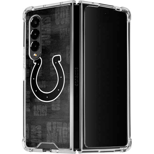 NFL Indianapolis Colts Black & White Galaxy Z Fold4 5G Clear Case