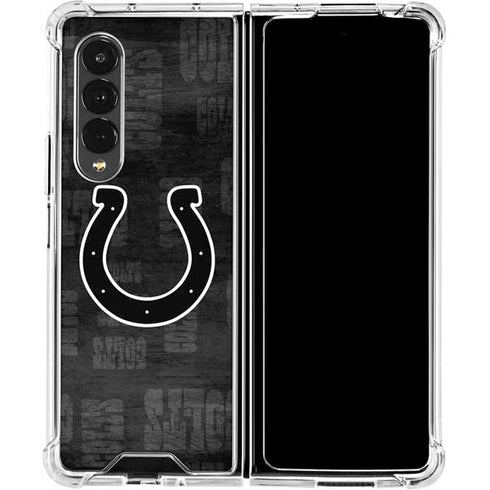 NFL Indianapolis Colts Black & White Galaxy Z Fold4 5G Clear Case