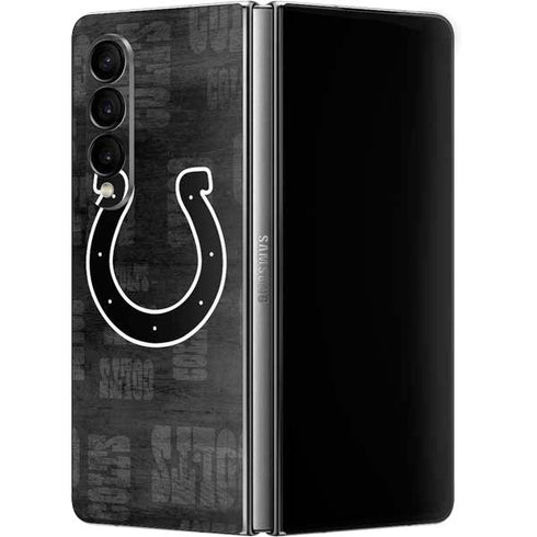 NFL Indianapolis Colts Black & White Galaxy Z Fold4 5G Skin