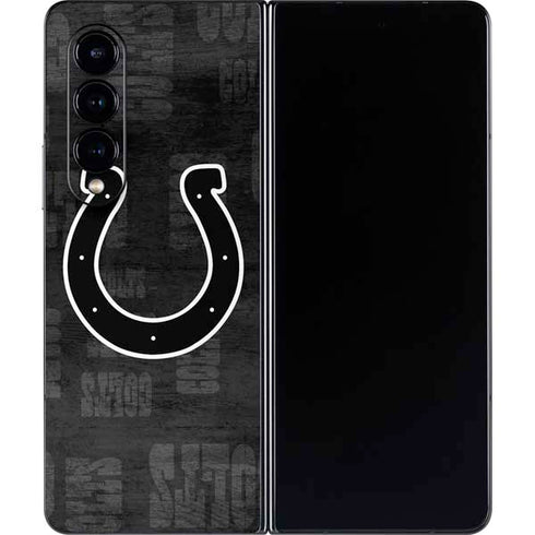 NFL Indianapolis Colts Black & White Galaxy Z Fold4 5G Skin