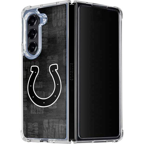 NFL Indianapolis Colts Black & White Galaxy Z Fold5 5G Clear Case
