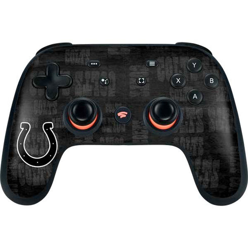 NFL Indianapolis Colts Black & White Google Stadia Controller Skin